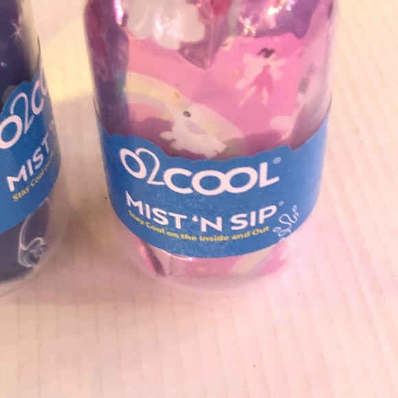 Pack of 2 -O2COOL Mist 'N Sip Kids Squeeze Misting Water Bottle 12 oz Owls - Picture 5 of 6